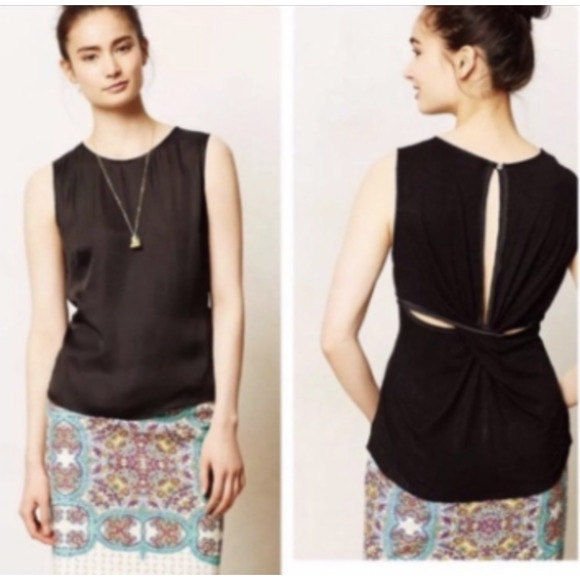Anthropologie Dolan Astoria Open Twist Keyhole Sleeveless Blouse - Picture 1 of 7